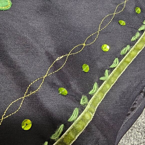 Fairycore Forestcore Artsy Forest Fairy Skirt Black Floral Ribbon Embellished 8 - Picture 7 of 12